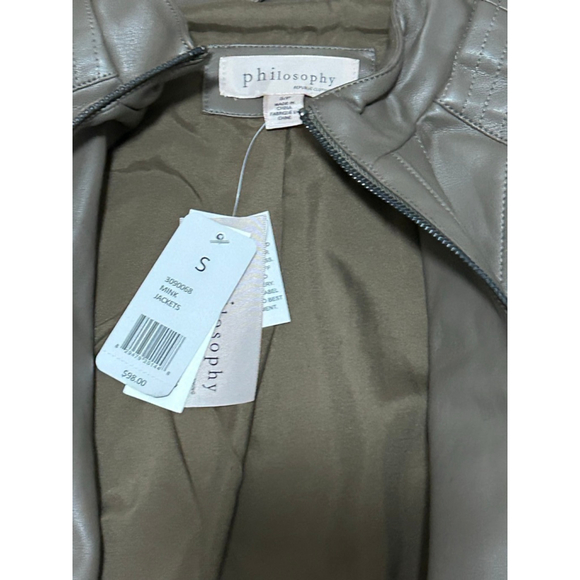NWT Philosophy Faux Leather fitted jacket size small - Picture 8 of 13